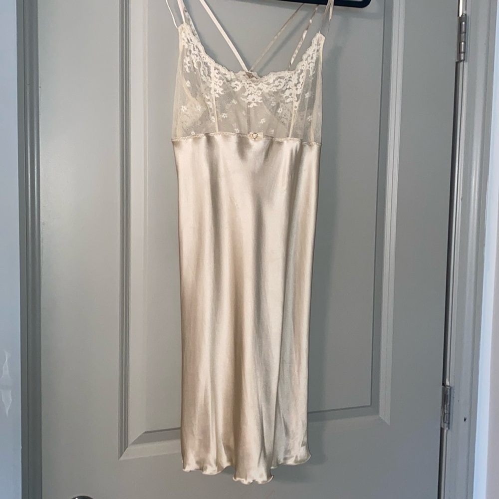 Silk Slip with Lace Insert Detail